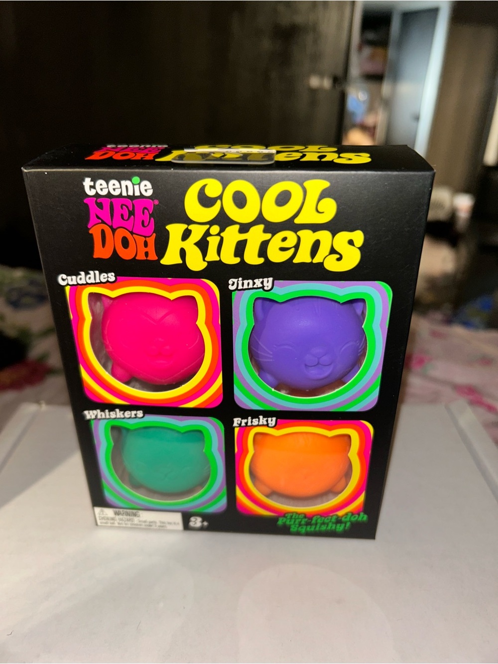 teenie NEE DOH Cool Kittens 4-Pack - Pink, Purple, Green, Orange